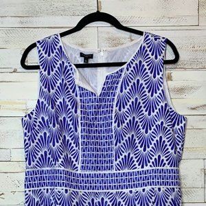 Talbots Blue & White Dress 16Petite NEW w/o Tags